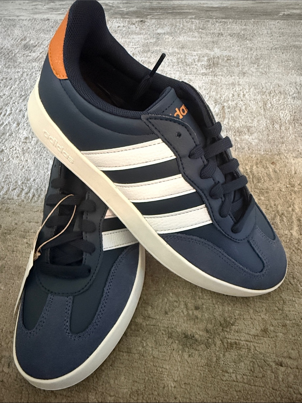 Adidas Barreda Navy White Orange Sneakers Men’s Size 8 NWT